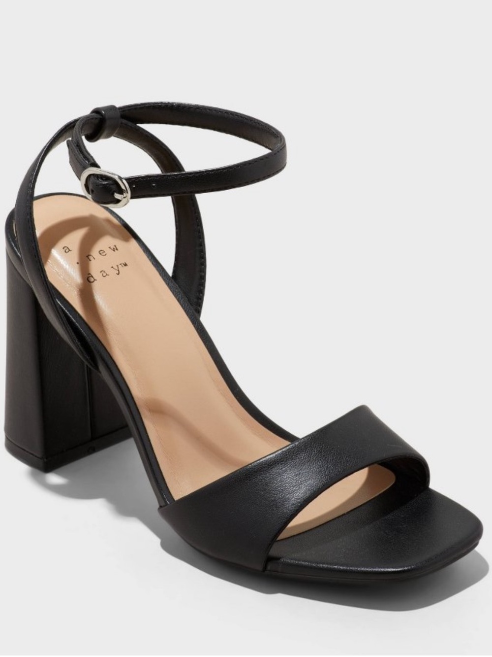 a new day Black Open-Toe Block Heel